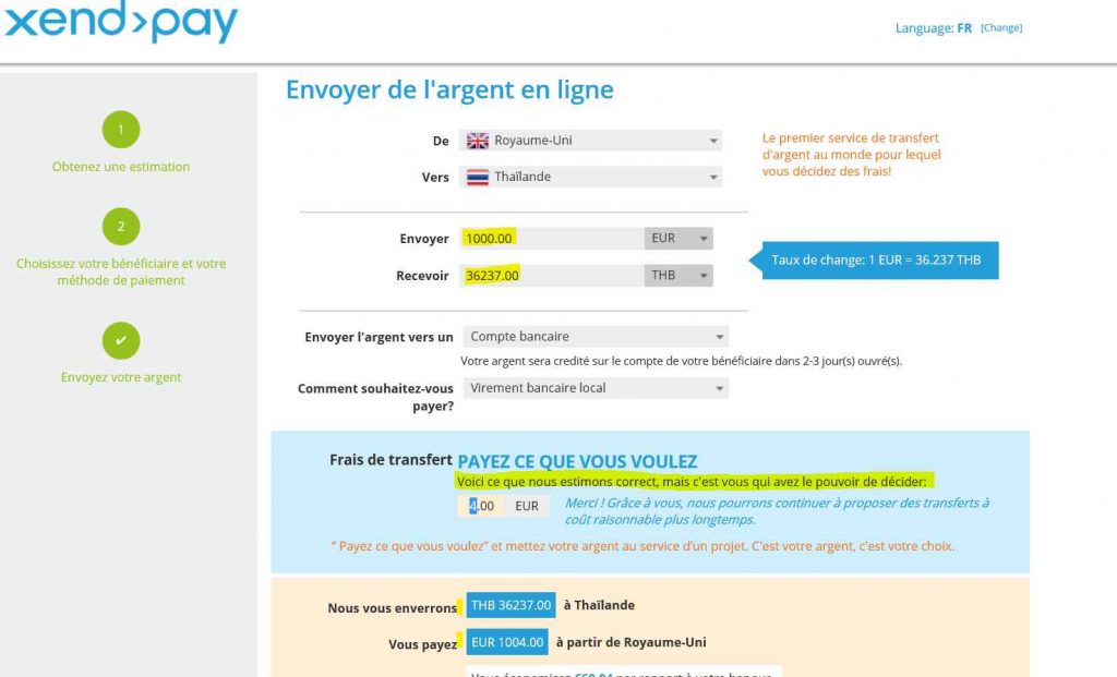 Transfert d'argent en Thaïlande Transfert d'argent en Thaïlande